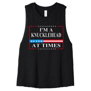 IM A Knucklehead At Times Tim Walz Quote Harris Waltz 2024 Women's Racerback Cropped Tank