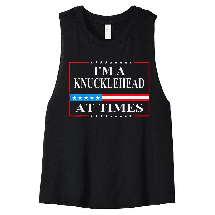 IM A Knucklehead At Times Tim Walz Quote Harris Waltz 2024 Women's Racerback Cropped Tank