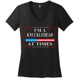 IM A Knucklehead At Times Tim Walz Quote Harris Waltz 2024 Women's V-Neck T-Shirt