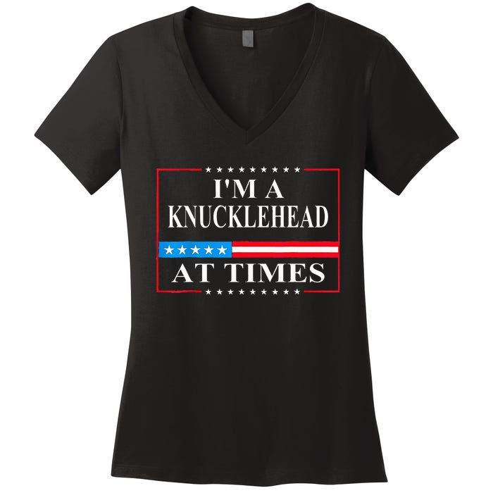 IM A Knucklehead At Times Tim Walz Quote Harris Waltz 2024 Women's V-Neck T-Shirt