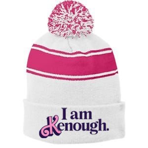 I Am Kenough Ken Stripe Pom Pom Beanie