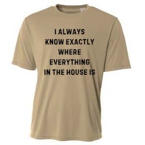 I Always Know Exactly Where Everything Is White Lie Party Cooling Performance Crew T-Shirt