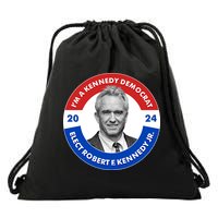 Im A Kennedy Democrat Elect Robert F Kennedy Jr For President Emblem Button Drawstring Bag