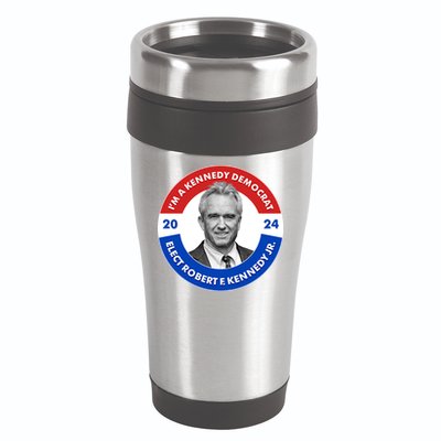 Im A Kennedy Democrat Elect Robert F Kennedy Jr For President Emblem Button 16oz Travel Tumbler