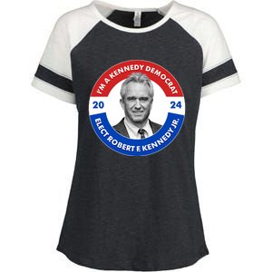 Im A Kennedy Democrat Elect Robert F Kennedy Jr For President Emblem Button Enza Ladies Jersey Colorblock Tee