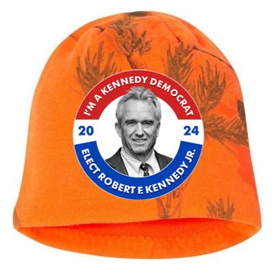 Im A Kennedy Democrat Elect Robert F Kennedy Jr For President Emblem Button Kati - Camo Knit Beanie