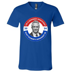 Im A Kennedy Democrat Elect Robert F Kennedy Jr For President Emblem Button V-Neck T-Shirt