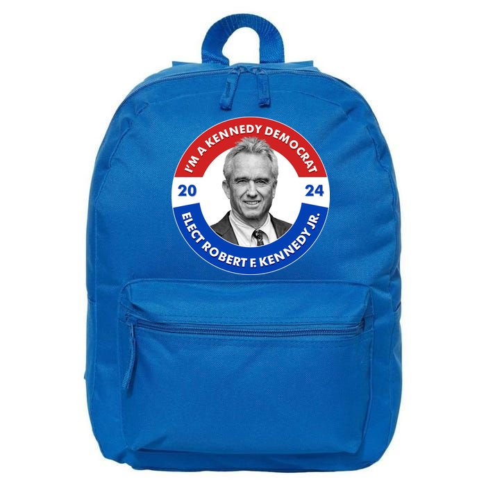 Im A Kennedy Democrat Elect Robert F Kennedy Jr For President Emblem Button 16 in Basic Backpack