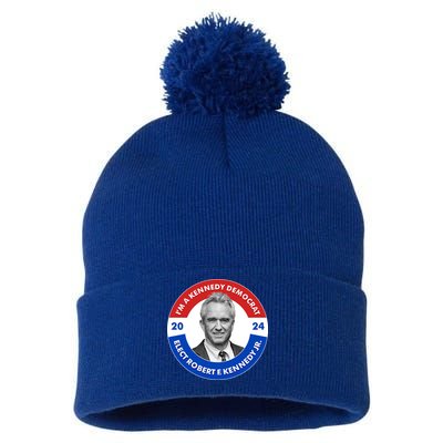 Im A Kennedy Democrat Elect Robert F Kennedy Jr For President Emblem Button Pom Pom 12in Knit Beanie