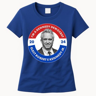 Im A Kennedy Democrat Elect Robert F Kennedy Jr For President Emblem Button Womens T-Shirt