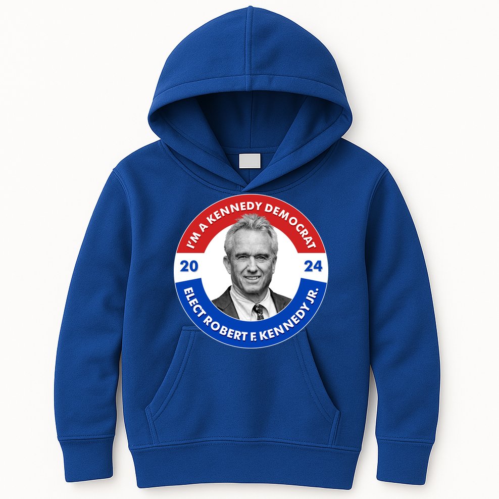 Im A Kennedy Democrat Elect Robert F Kennedy Jr For President Emblem Button Kids Hoodie