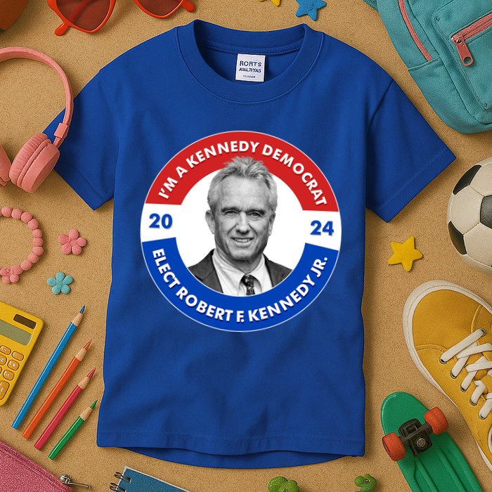Im A Kennedy Democrat Elect Robert F Kennedy Jr For President Emblem Button Kids T-Shirt