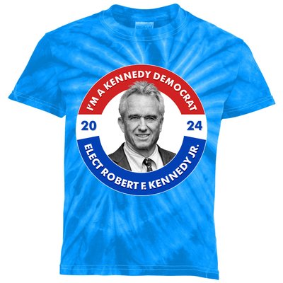 Im A Kennedy Democrat Elect Robert F Kennedy Jr For President Emblem Button Kids Tie-Dye T-Shirt