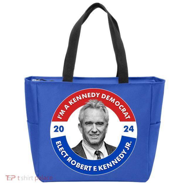 Im A Kennedy Democrat Elect Robert F Kennedy Jr For President Emblem Button Zip Tote Bag