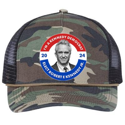 Im A Kennedy Democrat Elect Robert F Kennedy Jr For President Emblem Button Retro Rope Trucker Hat Cap