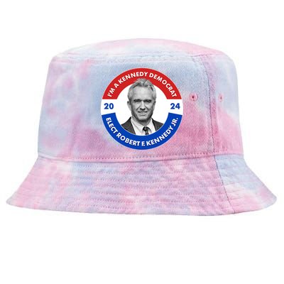 Im A Kennedy Democrat Elect Robert F Kennedy Jr For President Emblem Button Tie-Dyed Bucket Hat