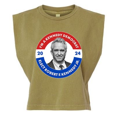 Im A Kennedy Democrat Elect Robert F Kennedy Jr For President Emblem Button Garment-Dyed Women's Muscle Tee