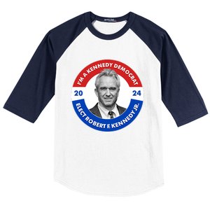 Im A Kennedy Democrat Elect Robert F Kennedy Jr For President Emblem Button Baseball Sleeve Shirt