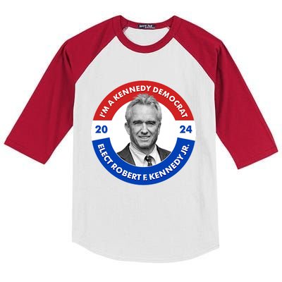 Im A Kennedy Democrat Elect Robert F Kennedy Jr For President Emblem Button Kids Colorblock Raglan Jersey