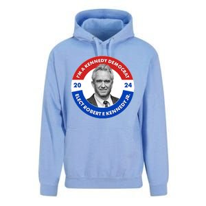 Im A Kennedy Democrat Elect Robert F Kennedy Jr For President Emblem Button Unisex Surf Hoodie