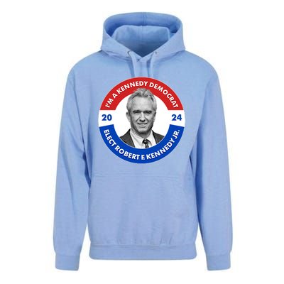 Im A Kennedy Democrat Elect Robert F Kennedy Jr For President Emblem Button Unisex Surf Hoodie