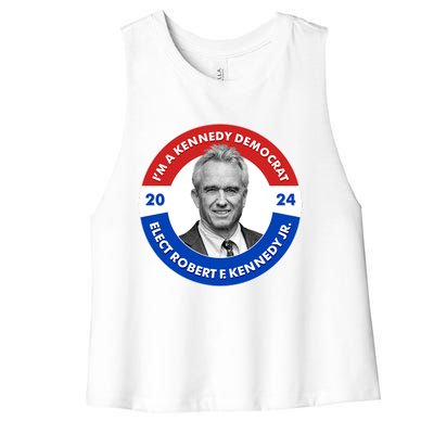 Im A Kennedy Democrat Elect Robert F Kennedy Jr For President Emblem Button Women's Racerback Cropped Tank