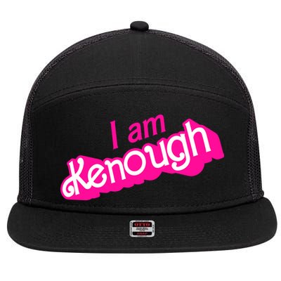 I Am Kenough Funny I Am Kenough For Men 7 Panel Mesh Trucker Snapback Hat