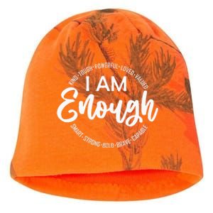 I Am Kind Enough Loved Inspirational Motivational Kati - Camo Knit Beanie