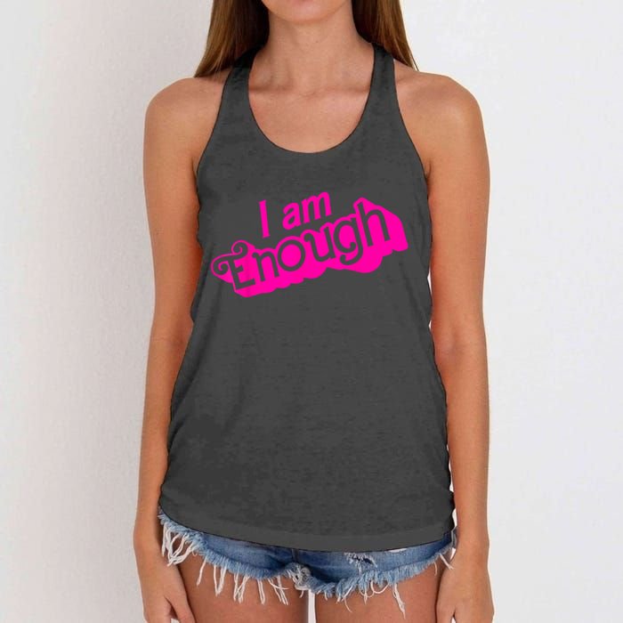 I Am Kenough Funny I Am Kenough Women's Knotted Racerback Tank