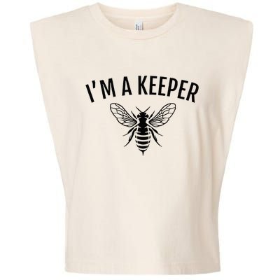 Im A Keeper Funny Beekeeper Beekeeping Garment-Dyed Women's Muscle Tee