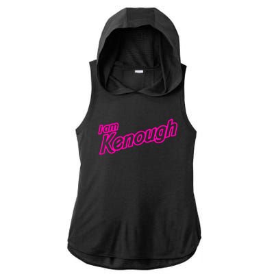 I Am Kenough Ladies PosiCharge Tri-Blend Wicking Draft Hoodie Tank