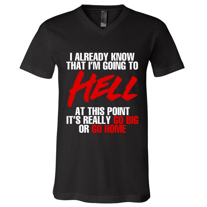 I Already Know That I’m Going To Hell At This Point It’s Really Go Big Or Go Hom V-Neck T-Shirt