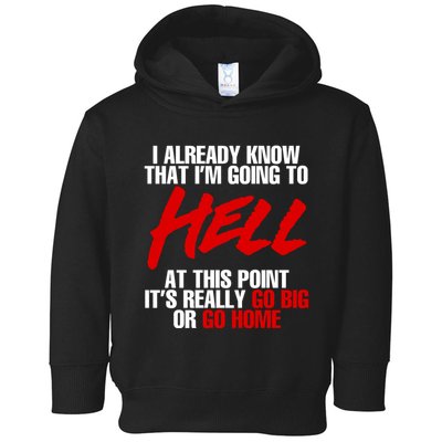 I Already Know That I’m Going To Hell At This Point It’s Really Go Big Or Go Hom Toddler Hoodie