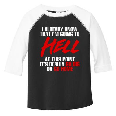 I Already Know That I’m Going To Hell At This Point It’s Really Go Big Or Go Hom Toddler Fine Jersey T-Shirt