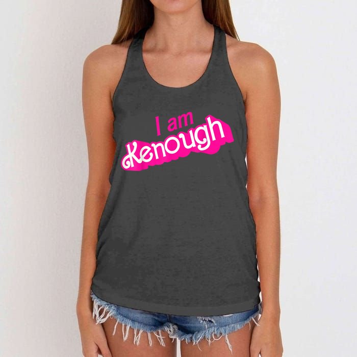 I Am Kenough Funny I Am Kenough Women's Knotted Racerback Tank