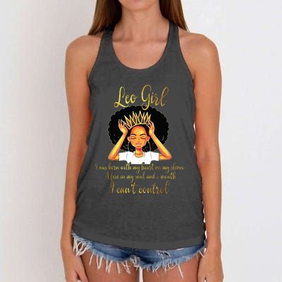 Im A Leo Girl Funny Birthday For Women Queen Women's Knotted Racerback Tank