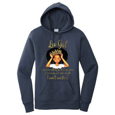 Im A Leo Girl Funny Birthday For Women Queen Women's Pullover Hoodie