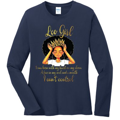 Im A Leo Girl Funny Birthday For Women Queen Ladies Long Sleeve Shirt