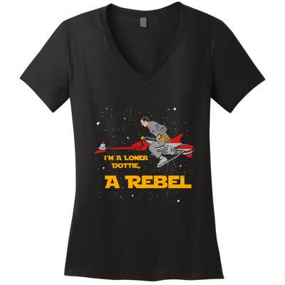 I’M A Loner Dottie A Rebel Pee Wee’S Big Adventure Mashup Women's V-Neck T-Shirt