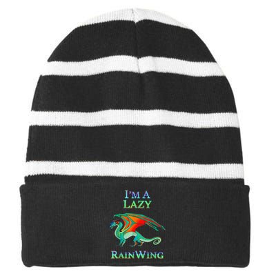 I Am Lazy Rainwing Striped Beanie with Solid Band