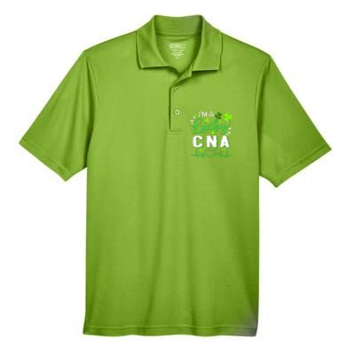 I'm A Lucky CNA Nurse Shamrock Top Hat St Patrick's Day Men's Origin Performance Pique Polo