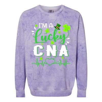 I'm A Lucky CNA Nurse Shamrock Top Hat St Patrick's Day Colorblast Crewneck Sweatshirt