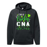 I'm A Lucky CNA Nurse Shamrock Top Hat St Patrick's Day Performance Fleece Hoodie