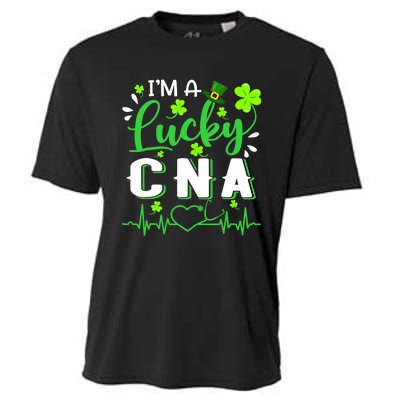 I'm A Lucky CNA Nurse Shamrock Top Hat St Patrick's Day Cooling Performance Crew T-Shirt