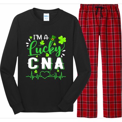 I'm A Lucky CNA Nurse Shamrock Top Hat St Patrick's Day Long Sleeve Pajama Set