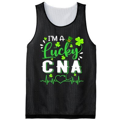 I'm A Lucky CNA Nurse Shamrock Top Hat St Patrick's Day Mesh Reversible Basketball Jersey Tank