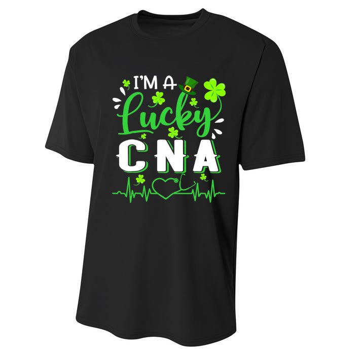 I'm A Lucky CNA Nurse Shamrock Top Hat St Patrick's Day Performance Sprint T-Shirt