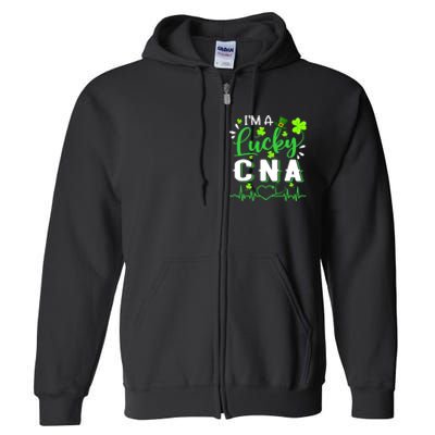 I'm A Lucky CNA Nurse Shamrock Top Hat St Patrick's Day Full Zip Hoodie