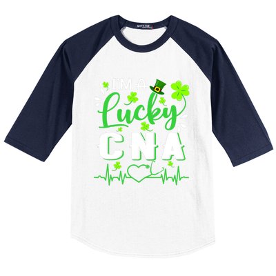 I'm A Lucky CNA Nurse Shamrock Top Hat St Patrick's Day Baseball Sleeve Shirt