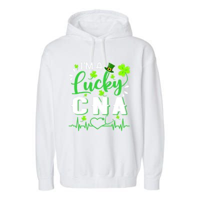 I'm A Lucky CNA Nurse Shamrock Top Hat St Patrick's Day Garment-Dyed Fleece Hoodie